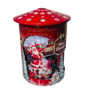 Grandma Wild's Christmas Santa Train Red Rotating Musical Tin - Jingle Bells